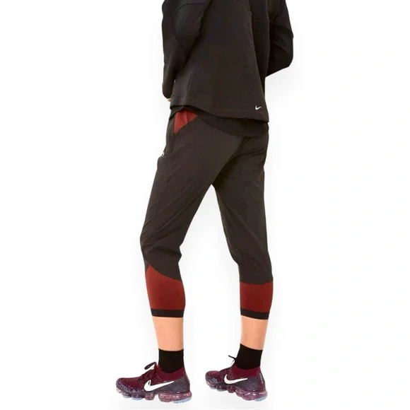 Nike x Undercover Lab Gyakusou Black l Burgundy Three Quarter Track Pants sz S - Picture 10 of 13